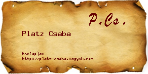 Platz Csaba névjegykártya